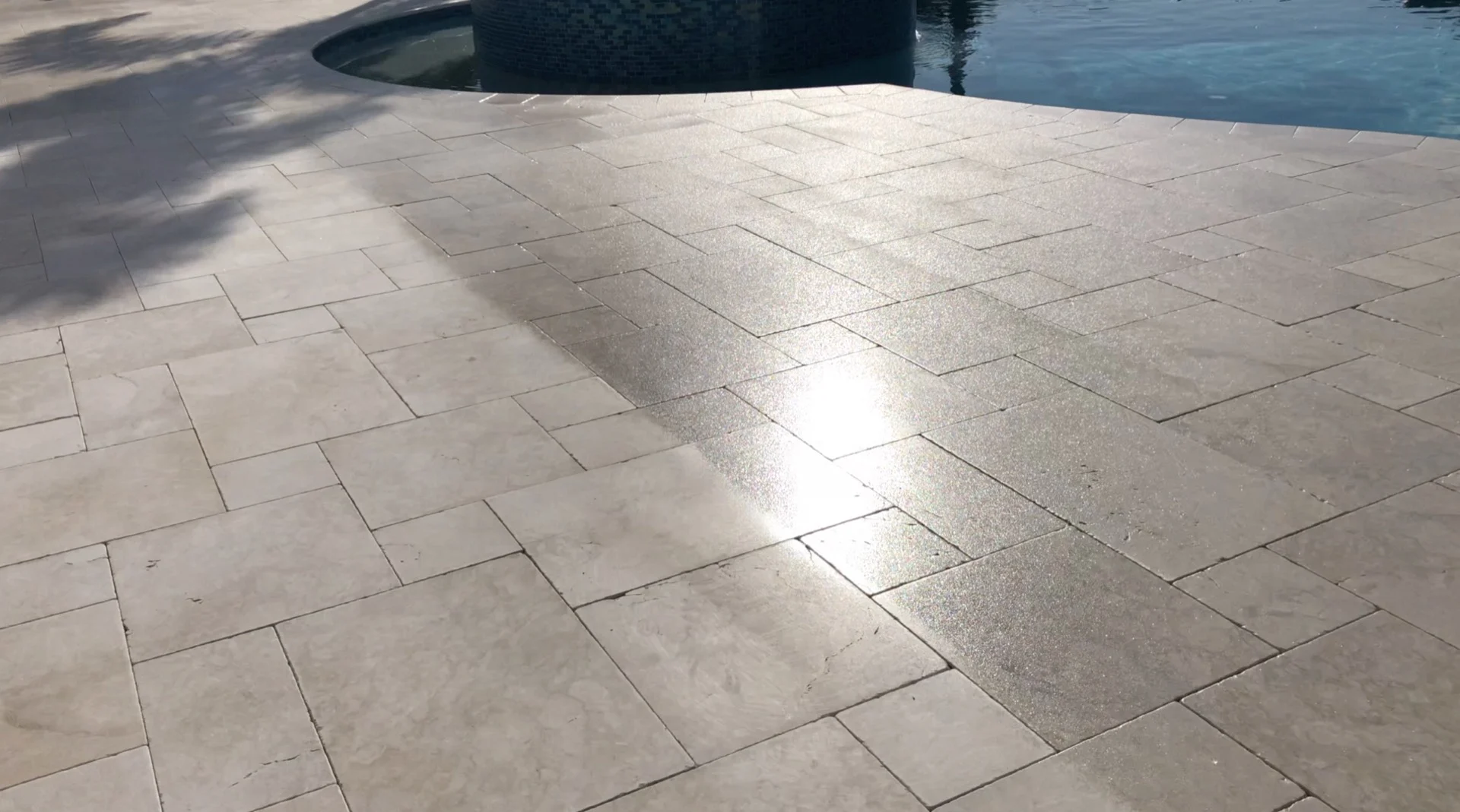 Natural stone before and after Signature Traction treatment